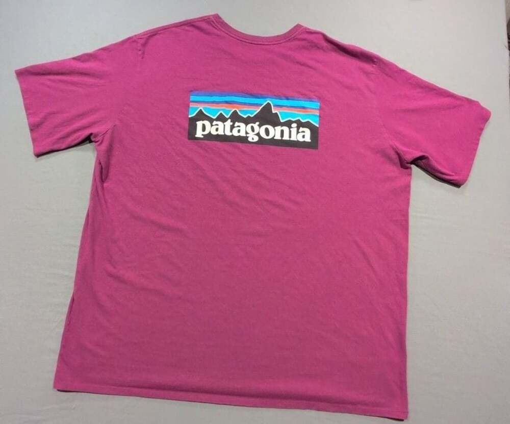 Patagonia  Size 3XL Pomegranate Purple Color Graphic T-ShirtP-6 Logo Responsibil